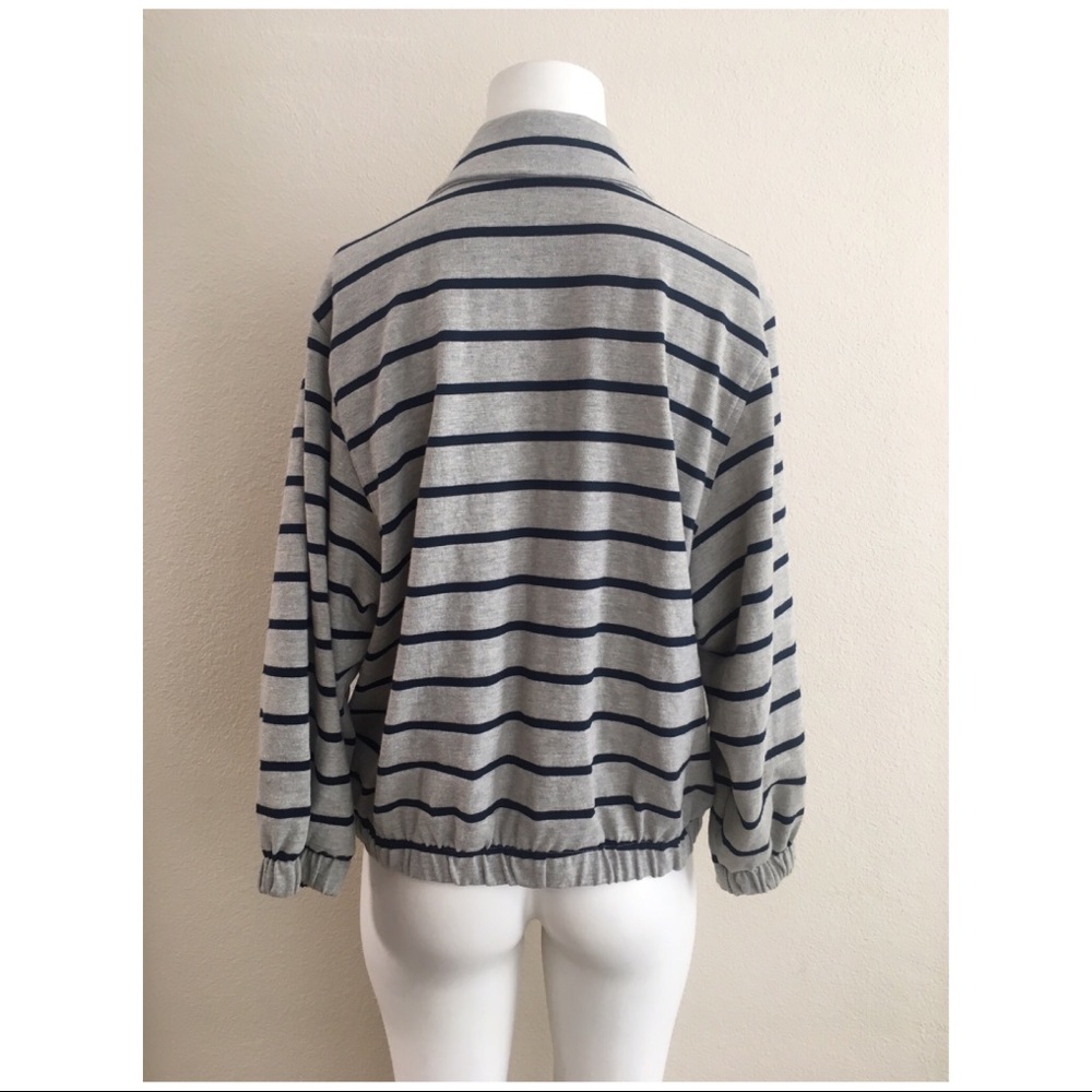 AA Striped Jersey Jacket 3/4 Sleeves Blazer O/S - Picture 3 of 4